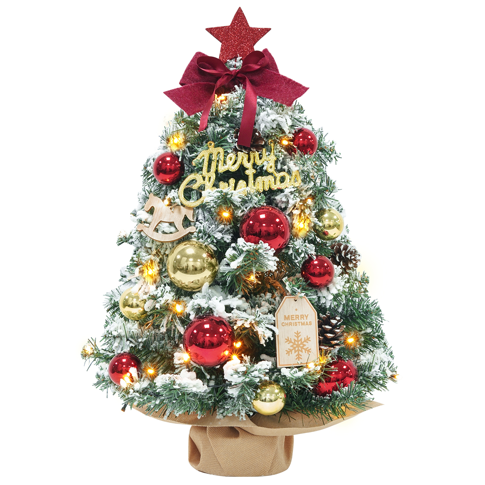 Dewur Mini Weihnachtsbaum Kleiner Weihnachtsbaum mit Beleuchtung LED